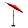 8.8' Outdoor Aluminum Patio Umbrella, Patio Umbrella, Market Umbrella With 33 Pounds Round Resin Umbrella Base, Push Button Tilt And Crank Lift - Red - Image 4