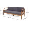 Bianca - Outdoor 3 Seater Sofa Chat Set With Ottoman - Teak - Image 16