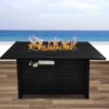 Outdoor Fire Pit Table With Lid Fuel Versatility- Black - Image 4