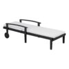 Jason - Chaise Lounge Adjustable Acacia Wood Outdoor Furniture - Black White - Image 13