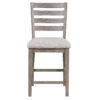 Counter Side Dining Stool With Ladder Back (Set of 2) - Gray - Image 2