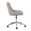 Modern Teddy Fleece Fabric Dining Chair With Chrome Legs, Soft And Comfortable - Gray - Image 11