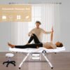 72.8" Massage Salon Tattoo Chair With Two Trays Esthetician Bed With Hydraulic Stool, Multi-Purpose 3-Section Facial Bed Table, Adjustable Beauty Barber Spa Beauty Equipment - White - Image 5