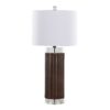 Cylinder - Fluted Contemporary Table Lamp (Set of 2) - Brown / Clear / White - Image 2