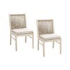Cordoba - Dining Chair (Set of 2) With Acacia Wood Frame And Water Repellent Fabric - Beige / Yellow - Image 5