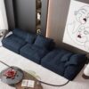 Modern Oversized Modular Sectional Sofa With Ottoman, Seat, Chaise Lounge And Armrest, Sparkling Chenille Fabric Soft Cushion Sofa With 4 Pillows, 4 Pieces Diy Combination Tufted Sofa, No Assembly Required - Blue - Image 12