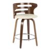 Cosini - Mid-Century Modern Counter Stool With Swivel (Set of 2) - Walnut / Cream - Image 2