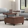 Harrison - Square Small Coffee Table Storage Ottoman - Brown - Image 5