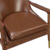 Accent Chair With Cushioned Seat, Brass Tipped Legs - Dark Brown - Image 10