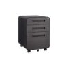3 Drawer Mobile File Cabinet Under Desk Office, Simple Style Versatile Storage Cabinet, 5 Wheel Design Anti-Tilting Cold Rolled Steel Waterproof Moisture-Proof - Black - Image 4