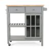 Aidah - Contemporary Kitchen Cart With Wheels - Gray - Image 3