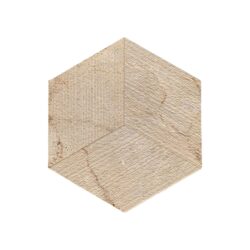 Hexagon Marble Tiles 3D Fluted Stone FS Textured (Set of 12) - Beige / Gold