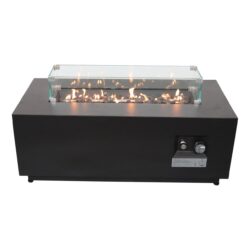 Durable Construction Outdoor Fire Pit Table With Lid - Black