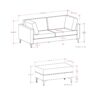 Ava - Mid Century Sofa With Ottoman Set, Upholstered - Cream - Image 17