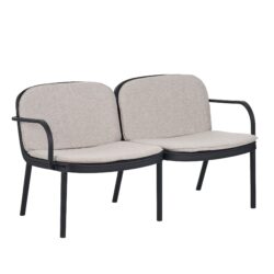 Luna - Outdoor Patio Loveseat With Frame And Cushions Weather Resistant Pp Material - Beige / Black