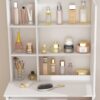 Modern Mini Dressing Table With Led-Lit Mirror & Hidden Storage, Adjustable Brightness Vanity Desk - White - Image 8