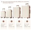 Hardshell Luggage Sets 6 Piece Suitcase Set, Expandable Lightweight Suitcases With Wheels, Tsa Lock - White Brown - Image 4