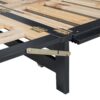 Queen Murphy Bed With Frosted Glass Doors Design, Fake Drawers, Metal Legs - Black - Image 15
