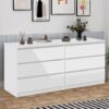 6 Drawer Double Dresser For Bedroom Living Room Hallway - White - Image 2