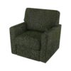 360° Swivel Chair Accent Barrel Armchair With Side Pockets, Chenille Upholstery, Compact Size - Green - Image 16