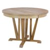 Topmax - 5 Piece Rustic Extendable Dining Table Set Round Trestle Table And 4 Cross Back Dining Chairs For Kitchen, Dining Room - Natural - Image 14