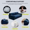 Queen Pull Out Sofa Bed, 3 In 1 Convertible Sleeper Sofa With Side Storage Multifunctional Velvet Loveseat Bed For Living Room - Blue - Image 14