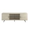 Mid-Century Modern 2 Door 70" TV Stand For 80" TVs With Glass Shelf - Birch - Image 2