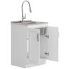 Darwin - Deluxe Laundry Cabinet With Pull-Out Faucet And Stainless Steel Sink - White - Image 2