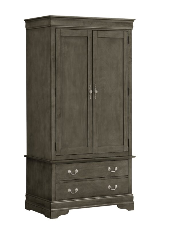 Elegant Traditional Armoire - Gray
