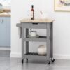 Tattnall - Kitchen Cart With Wheels - Gray - Image 6