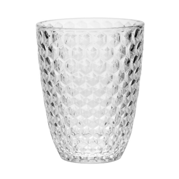Leading Ware Diamond Cut Acrylic Glasses Drinking (Set of 4), Bpa Free, 12Oz - Clear