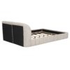 Queen Size Upholstered Platform Bed, Polyester - Beige - Image 4