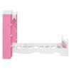Castle Shaped Bed With Storage Shelf, Dreamy Twin Size Platform Bed For Kids Bedroom - Pink / White - Image 5