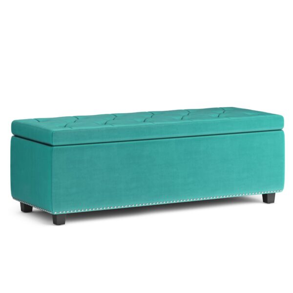 Hamilton - Storage Ottoman - Aqua Blue