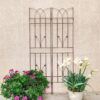 2 Pack Metal Garden Trellis Rustproof Trellis For Climbing Plants Outdoor Flower Support - Brown - Image 4