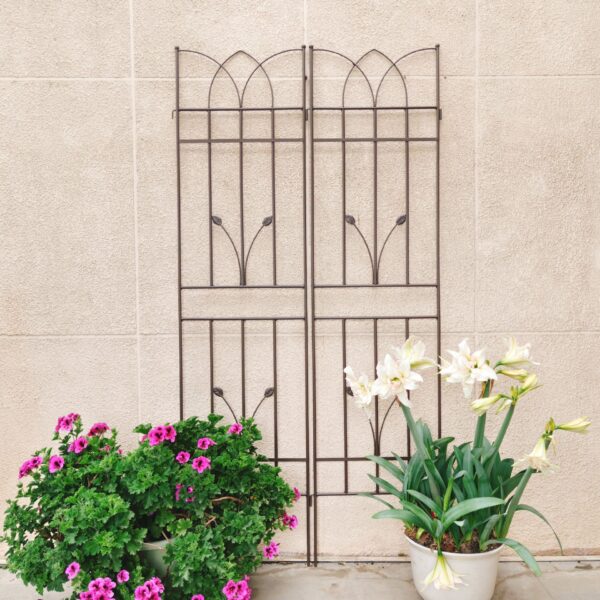 4 Pack Metal Garden Trellis Rustproof Trellis For Climbing Plants Outdoor Flower Support - Brown