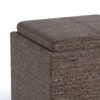 Rockwood - Cube Storage Ottoman With Tray - Mink Brown - Image 4
