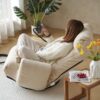 Adjustable Swivel Lounge Chair With 360 Degree Rotating Seat And Headrest Support, Leisure Chair Deck Chair Game Chair For Living Room - Beige - Image 9