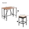 5 Piece Outdoor Acacia Wood Bar Height Table And 4 Stools With Cushions, Garden Wicker Dining Table, Foldable Tabletop, High Dining Bistro Set, All-Weather Patio Furniture - Brown - Image 22