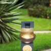 Sculptural Water Fountain With Bowl Basin, With Light And Pump, For Indoor And Outdoor - Brown / Black - Image 8