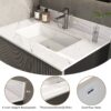 Carrara Marble Design Elegant Bathroom Vanity Top With Undermount Sink - White - Image 9
