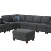 Hannah - Sectional Sofa With Ottoman - Dark Gray - Image 3