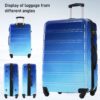 Hardshell Luggage Sets 3 Piece Gradient Color Expandable Suitcase With Spinner Wheels And Tsa Lock Lightweight 20" 24" 28" Available - Blue / Light Blue - Image 12