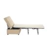 Convertible Folding Sofa Bed Ottoman With Memory Mattress And Tufted Design - Beige - Image 13
