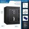 3.51 Cubic Ft Fireproof Safe Vault - Black - Image 6