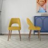 Juliana - Mid-Century Modern Dining Chair (Set of 2) - Brown / Yellow - Image 2