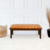 Arden - Bench With Buttons - Brown / Rustic / Tan - Image 3