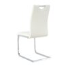 Modern Dining Chairs With Faux Leather Padded Seat And Chrome Metal Legs For Kitchen, Living, Bedroom, Dining Room - White / Silver - Image 17