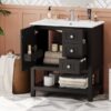Transitional Style Bathroom Vanity Cabinet Combo With Ceramic Sink, Soft Close Door - Black - Image 21