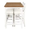 5 Pieces Counter Height Rustic Farmhouse Dining Room Wooden Bar Table Set With 2 Stools And 2 Chairs - White - Image 10